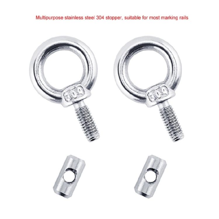 Awning Rail Stoppers 4mm Lifting Eye Nut Fastener Carabiner Hooks for Campers