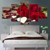 5 Pieces Wall Art Canvas Poster Painting Beautiful Roses Home Decoration Picture Print Modular  Living Room Wallpaper