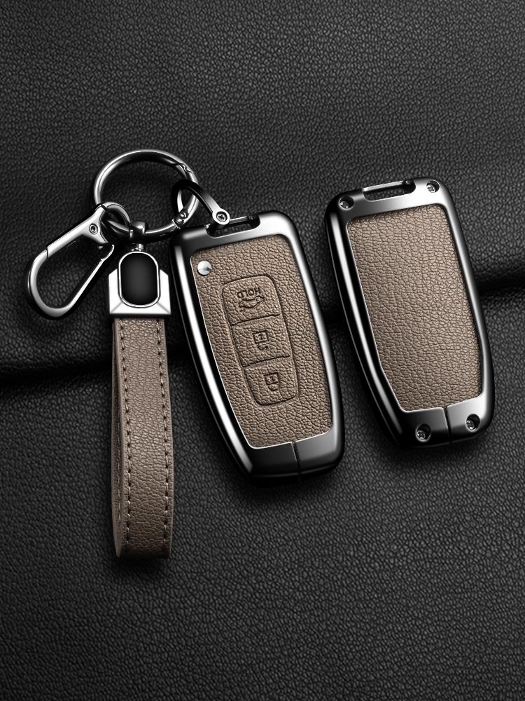 Auto Smart Key Fob Cover Case Fit For Hyundai Genesis Coupe Sonata Ix35 Fit For Kia Forte Sportage K2 K5 New Alloy Genuine Leather Automotive Auto