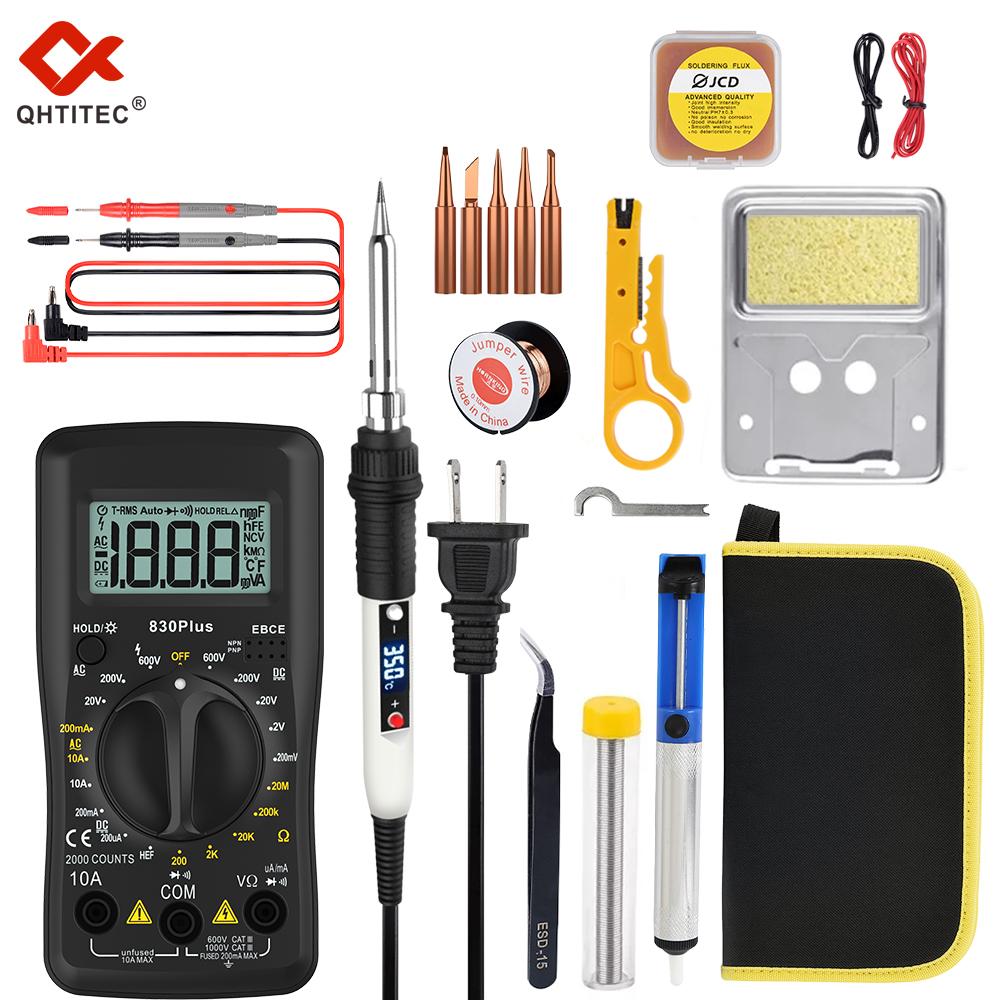Digitalt multimeter loddeboltsett Ac/dc Spenningsstrøm True Rms Automatisk Tester 2000 Counts Ohm Amperemeter Multimetro