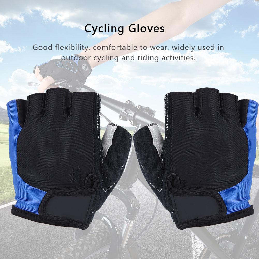 Knitted Fabric Unisex Half Finger Riding Glove Breathable Shockproof Bicycle Cycling GlovesCycling Gloves