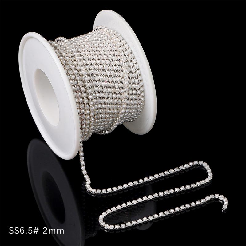 1 Yard 2 Reihen 1 Reihe Kristall Strass Kette Aufnähen Aufkleben Perlen Besatz Kupfer Kette Für Kleidung DIY Schmuckherstellung Zubehör