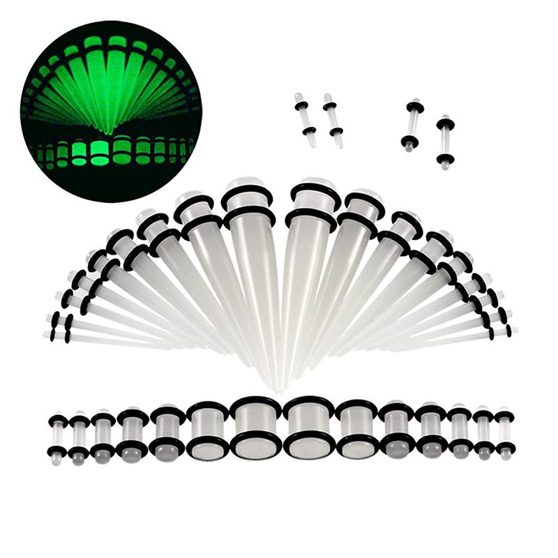 36Pcs Acrylic Ear Gauge Stretching Kit Tapers Flesh Tunnels Plug Body Piercing