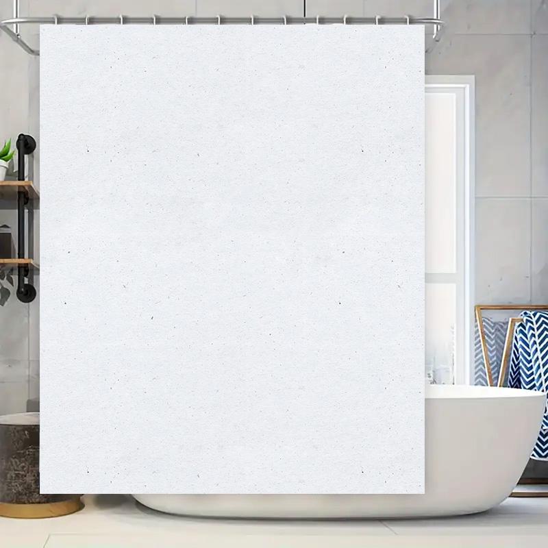 

Modern White Textured Shower Curtain Perfect For Bathroom Decor Easy Installation Washable Fabric 72X78 Inch Size Available W60H190(CM)-1 Pcs