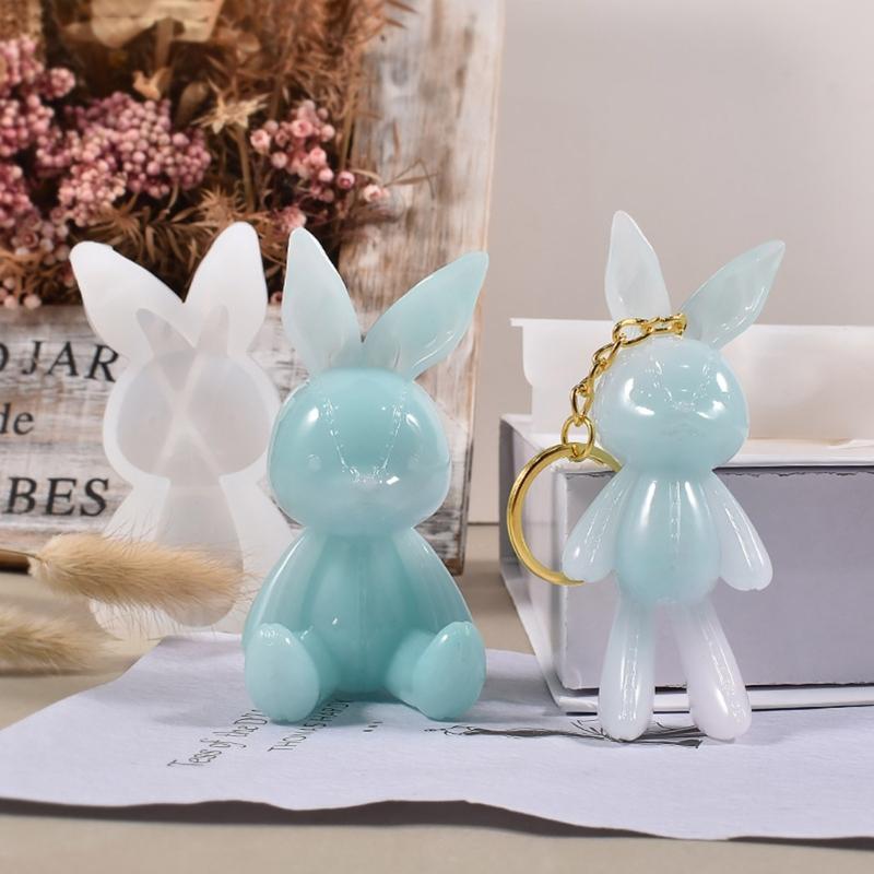 Animal Silicone Molds DIY Resin Casting Molds 3D Cute Rabbit Necklace Pendant Molds for DIY Crafts Jewelry Charm Molds