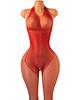 S Women'S Sexy Lingerie Rhinestone Halter V Neck Bodysuit Fishnet Hollow Out Jumpsuit Sexy Crotchless Night Party Underwear