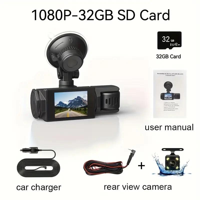 1080P WIFI 3 Channel Dash Cam, 1080P WIFI Dash Cam for Car, G-Sensor, Deg Wide Angle Dashboard with Infrared Night Vision