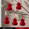 Chinese Red Lantern Hanging Ornament: Festive Flocked Bonsai Decor for New Year and Spring Festival