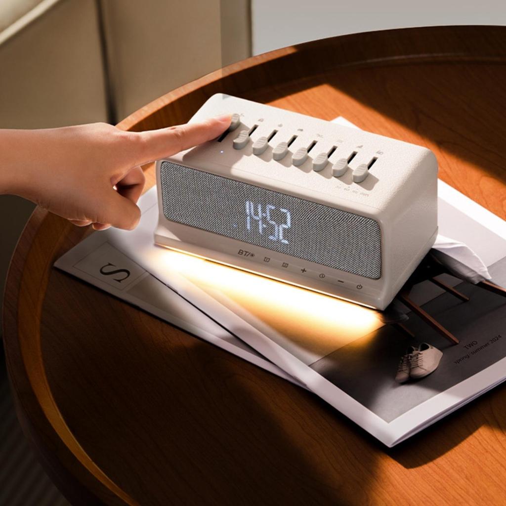 Speaker Clock Multifunctional with Alarm Rechargeable Sound Machine for Heavy