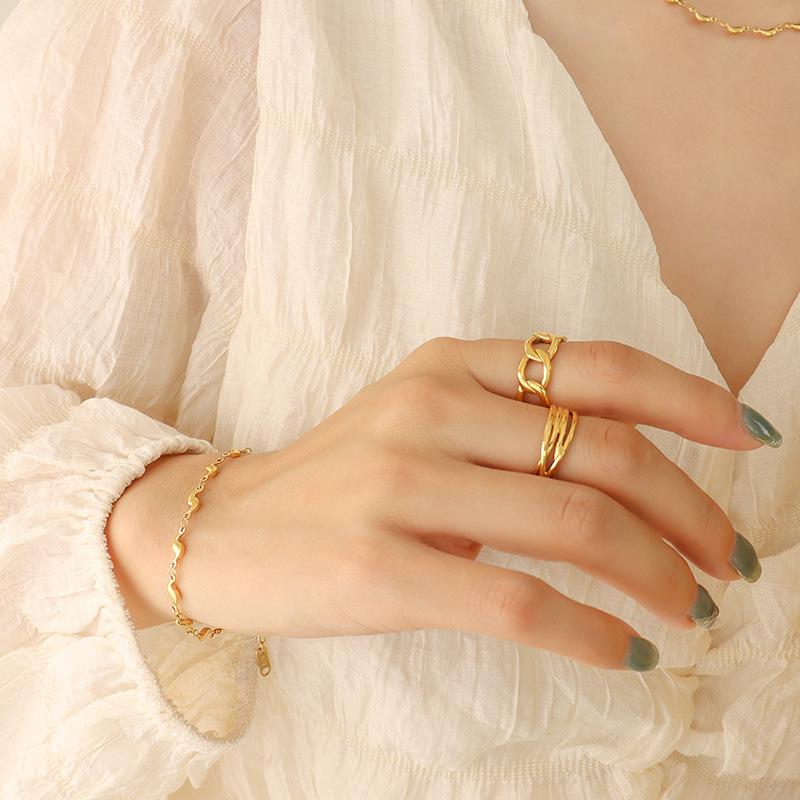 Korean Style Fresh Fairy Jewelry Set: Small Pepper & Dolphin Necklace and Bracelet, 18K Gold Plated.