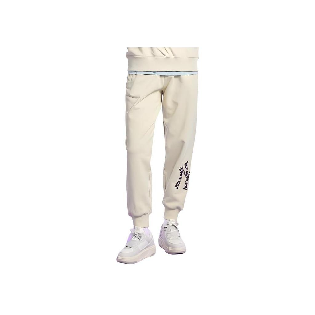 New MLB Knitted Sweatpants Unisex Ivory White 3APTM0831-50NBL