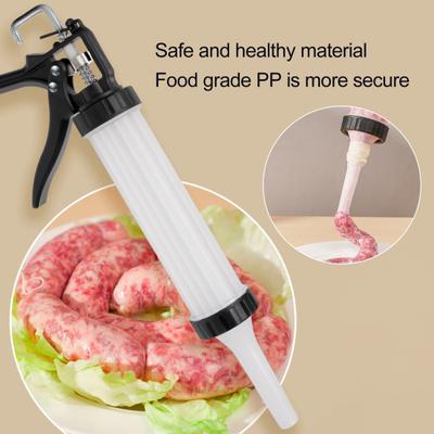 Sausage Stuffer Meat Filler Manual Sausage Machine with 3 Tubes Food Grade Large Capacity