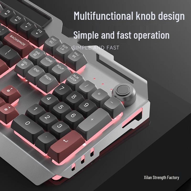 Men's Wired Gaming Set: Mechanical Keyboard, Mouse, and Headset for Esports & Internet Cafe Desktops.