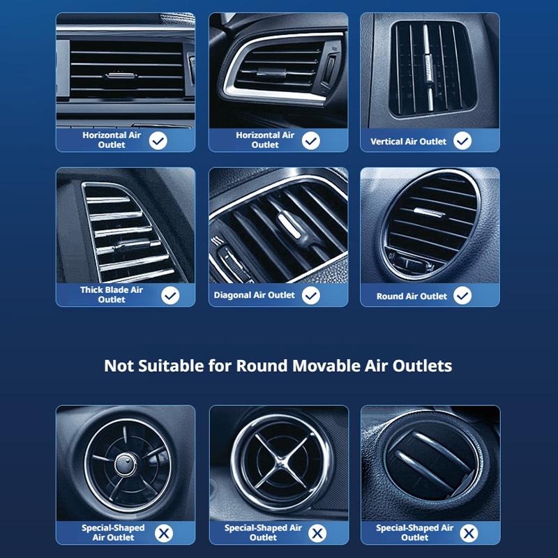 SEAMETAL Car Fan Air Outlet Fan 360 Rotating 3-speed Adjustable Cooling Wind Car Air Vent Conditioning Cold Fan