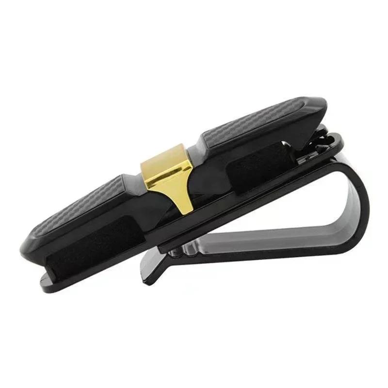 Car Carbon Fiber Look Glasses Clip Sun Visor Sunglasses Holder 180 Degree Adjustable Universal Auto Card Ticket Fastener