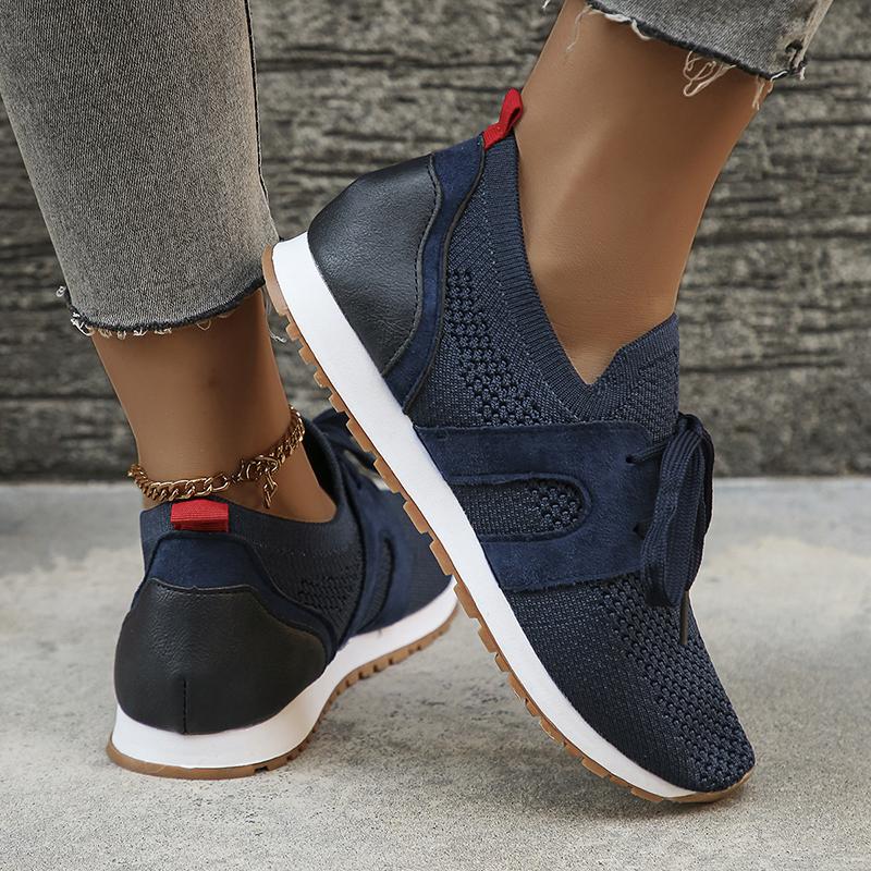 Rimocy Breathable Knitting Sneakers for Women 2024 Spring Shallow Non-Slip Flats Woman Comfort Flat Heels Casual Walking Shoes