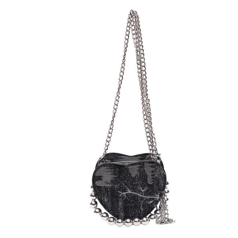 Pfirsichförmige Perlenhandtasche mit kleinem Nischendesign, elegante und vielseitige Ketten-Schultertasche, schlichte Mini-Umschlagöffnung