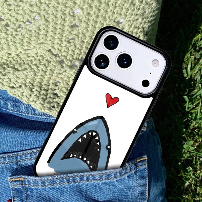 Love Shark soft Phone Case For iPhone 17 AIR 16 Pro Max 15 14 Pro 11 12 13 Shockproof Silicone Cover