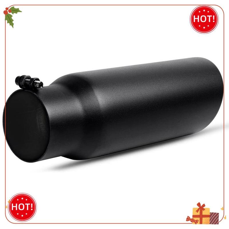 Durable-3 Inch Black Exhaust Tip, 3 Inch ide Diameter Exhaust Tailpipe Tip For Truck, 3 X 4 X 12 Inch Bolt/Clamp On Design