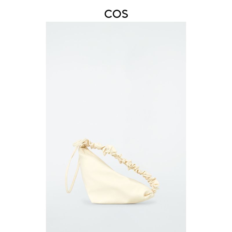 

Cos Women Zipper Triangle Ruffled Shoulder Bag Beige New 1232047002 Beige
