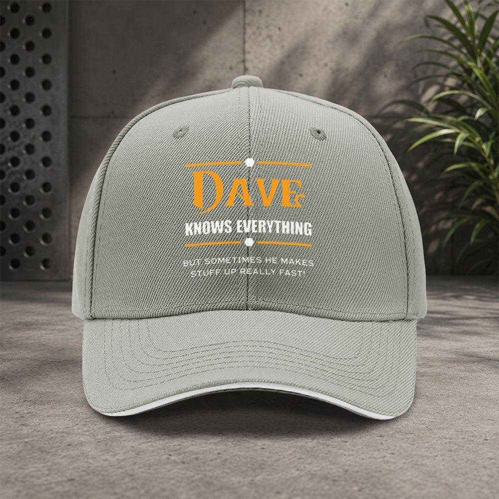 Dave Fun Print Adjustable Baseball Cap Lightweight Unisex Duckbill Hat For Casual Sports Parties Thanksgiving Graduation