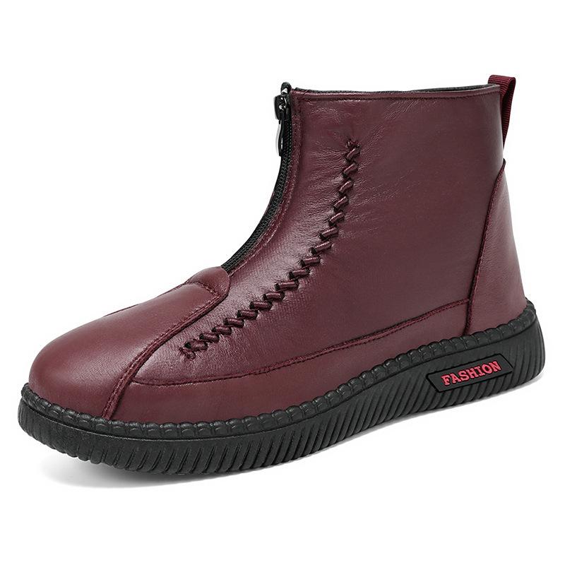 Women's fashion warm padded lining with ankle support comfortable soft elastic cushioning waterproof non-slip casual snow boots cotton shoes.