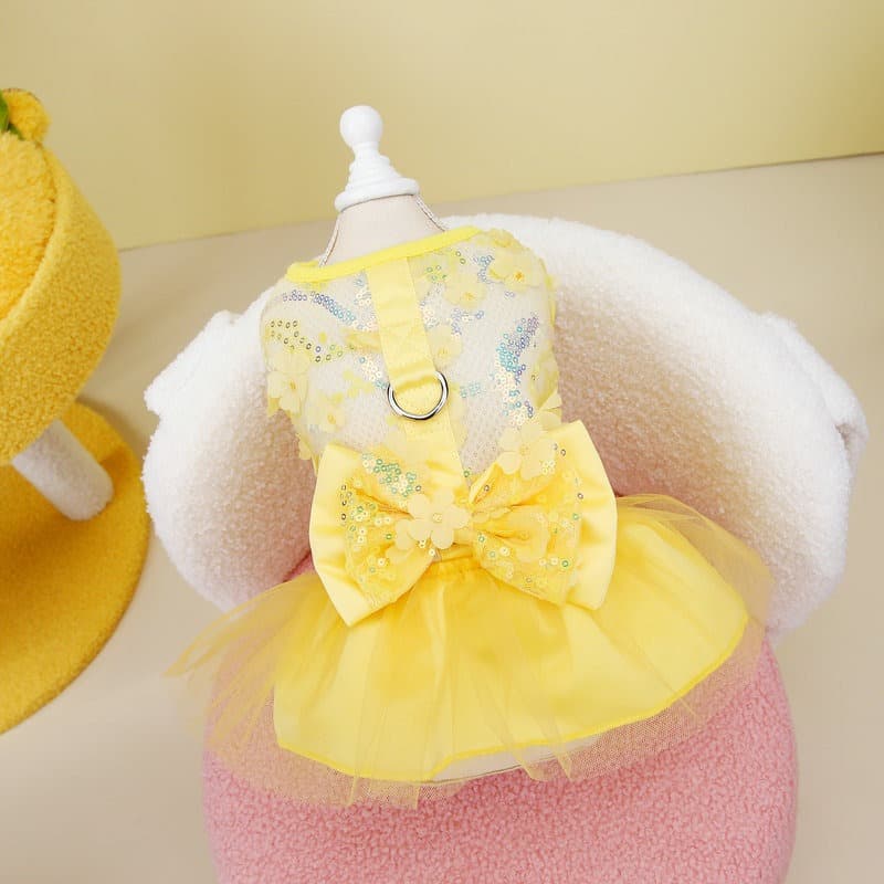

Dog Skirt Gauze Skirt Puppy Clothes Pomeranian Teddy Bichon Princess Colorful XL жёлтый
