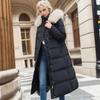 Damen Neue Jacke Parkas Pelzkragen Daunen Baumwolljacke Winter Kapuze Langer Parka Warm Weibliche Gepolsterte Jacke Lässige Oberbekleidung