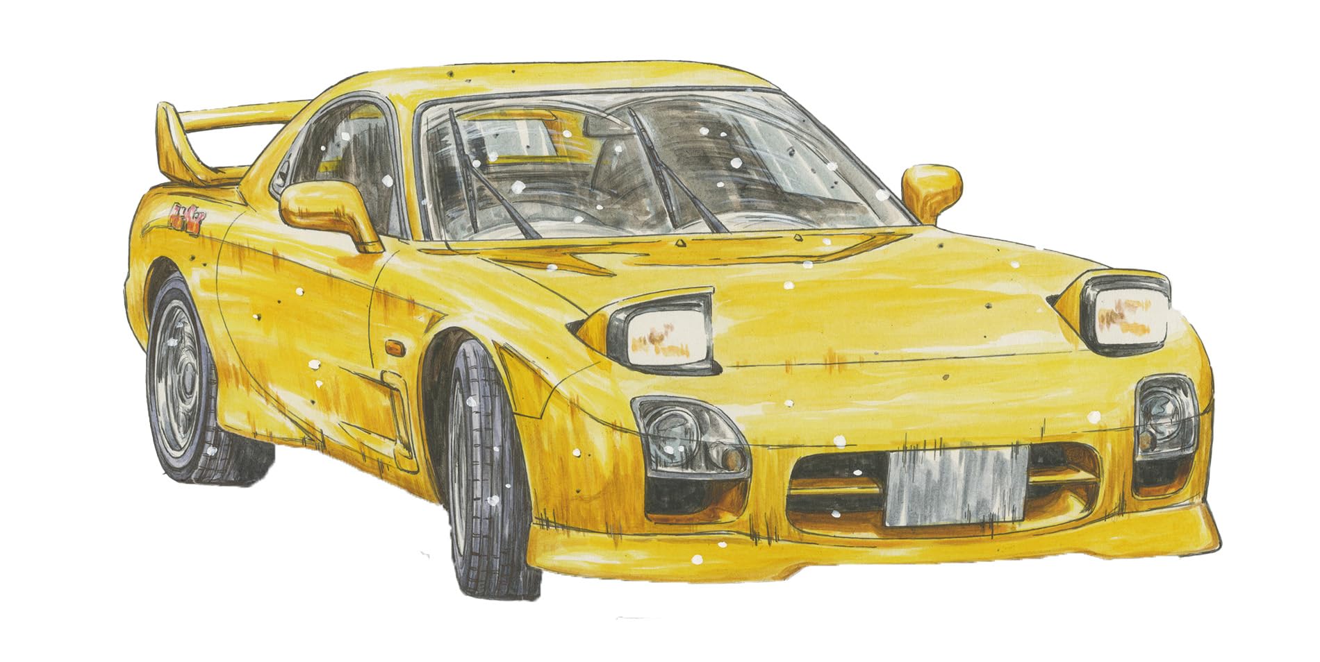 Серия Initial D FD3S MazdaSpeed Персонаж Кэйсукэ Такахаси Акрил 1/24 №12 EX-1 RX-7 A-spec (с подставкой)