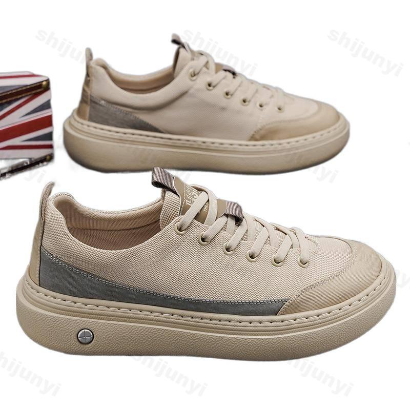 Fashion Men's Platform Low Help Shoes 2025 Autumn Mesh Breathable Comfortable Casual Shoes Fashion Lightweight Lace Up Non Slip Flats