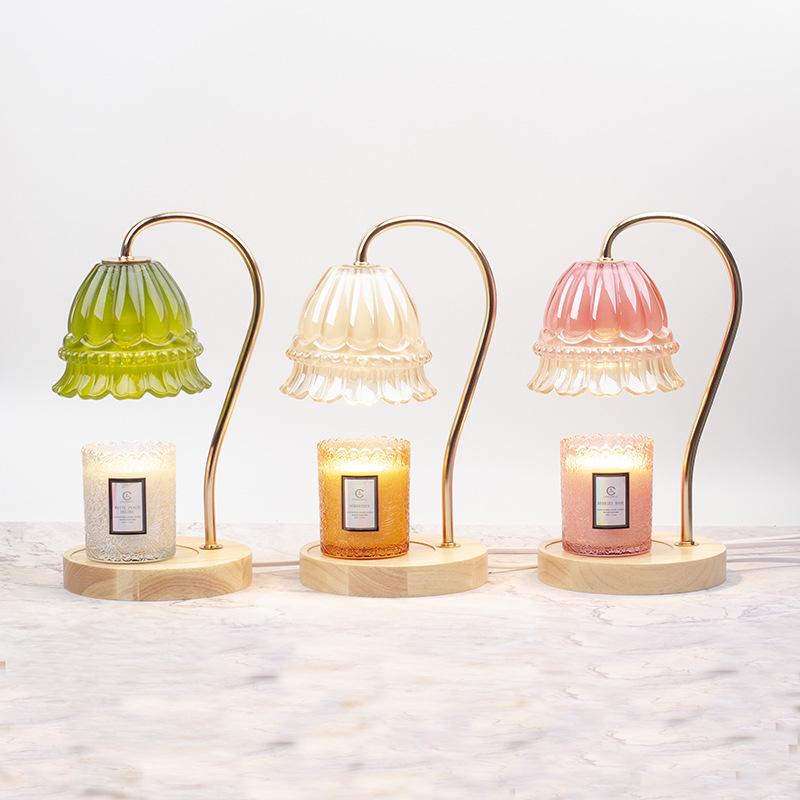Luxury Glass Aroma Wax Melt Lamp - Fragrance Candle Light for Bedroom, Bedside Table, or Desk. Ideal Decorative Gift.