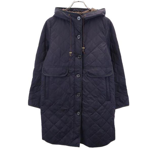 MACKINTOSH PHILOSOPHY Sanyo Shokai Quilted Jacket 36 Purple Hood Women Used