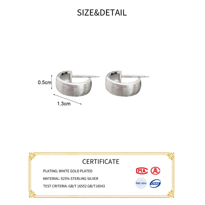 PONYKISS S Sterlingsilber Geometrisch C 5mm Gebürstet Breiter Bogen Steckerohrringe Für Damen Klassisch Fein Minimalistisch Schmuck