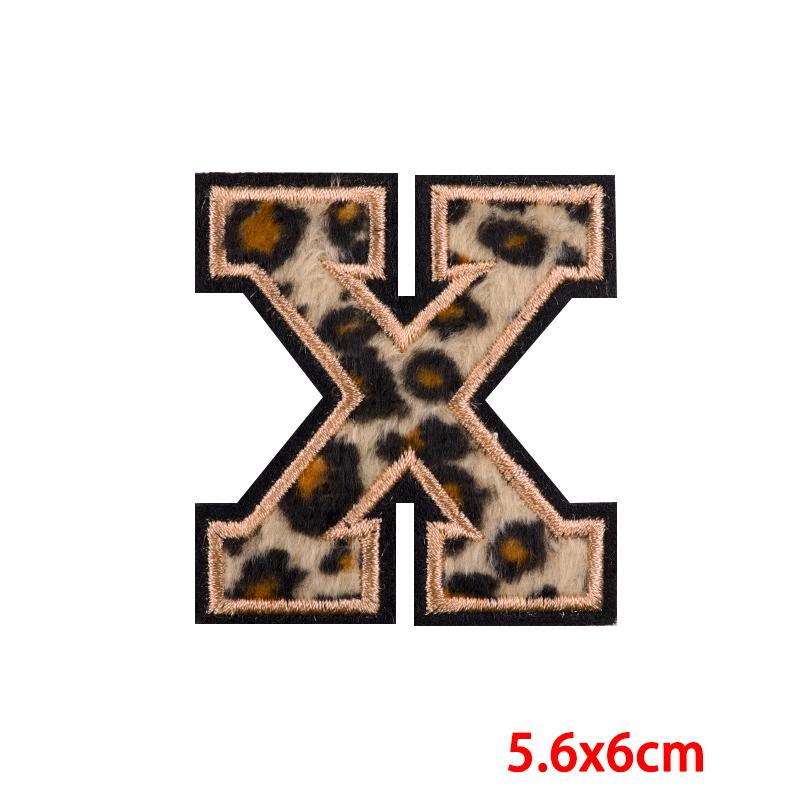Leopard Print Letters Patch Iron On Patches For Clothing DIY Brand Name Patches On Clothes Fusible Patch For Clothes Stickers