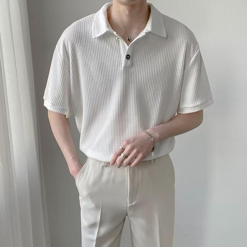 Men's Light Mature Style Short-Sleeve Polo Shirt - 2022 Summer Korean Trendy Lapel T-Shirt