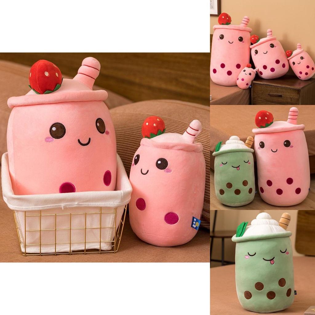 Cute Pearl Milk Tea Pillow With Panda Design Soft And Cuddly Perfect For Anniversary Gift 9.05in-27.55in