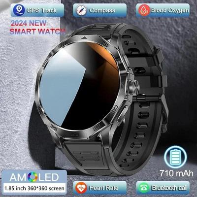 Reloj inteligente con seguimiento GPS para hombre, pantalla AMOLED Ultra HD de 1,85 pulgadas, batería de 710 Mah, reloj inteligente con llamadas Bluetooth, nuevo reloj deportivo con GPS para hombre 2024