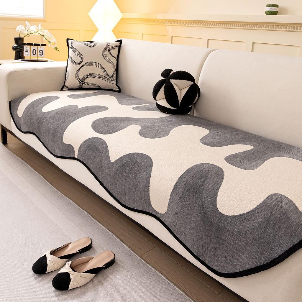 Nordic Special-Shaped Sofa Cushion Is Universal In All Seasons  New Leather Sofa Seat Cushion Fixed Non-Slip Sofa Cover Cloth Towel