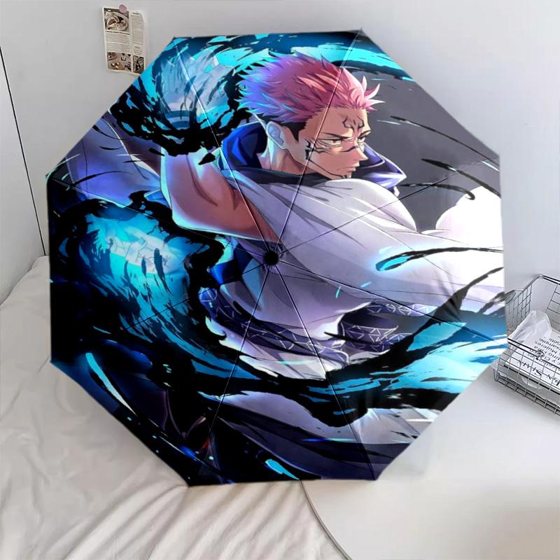 1PC Jujutsu Kaisen Automatic Umbrella - Suitable Travel Outdoor Portable Umbrella Birthday Gift Daily Essentials