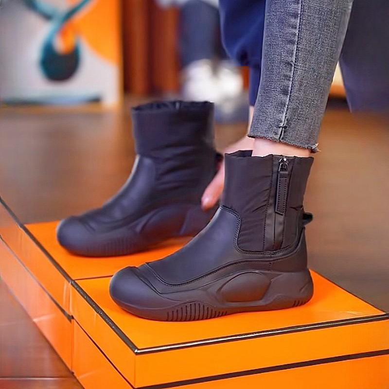 

Зимние ботинки женские 2024 года, новые хлопковые ботинки, зимние бархатные утолщенные женские ботинки на толстой подошве, нескользящие теплые ботинки Martin Northeast 35 чёрный