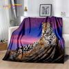 3D-Cartoon-Tiger, Wolf, Löwe, Leopard, Tier, Plüschdecke, Flanelldecke, Überwurf, Decke für Wohnzimmer, Schlafzimmer, Bett, Sofa, Picknick
