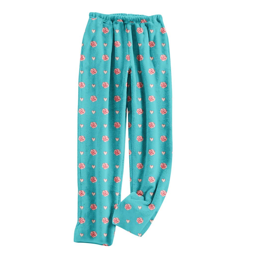 Womens Pajama Pants Sleepwear Casual Drawstring Elastic Waist Pants Comfy Straight Yoga Loose Trousers