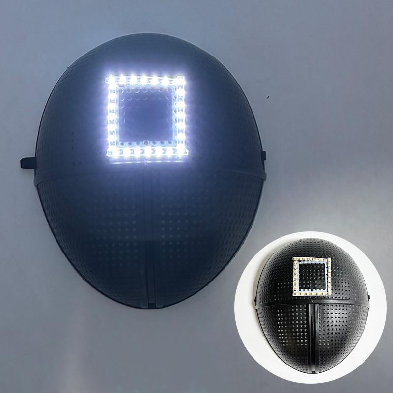 Led Light Up Mask Korean Cosplay Disguise Mask Square Circle Triangle Glowing Mask For Halloween Party Film Theme Neon Mask