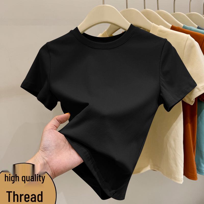 Chic Korean-Style Women's Short Sleeve Top - Stylish, Breathable, Versatile, and Elegant
