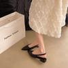 Women's Leather Pointed Toe Slingback Slip-on Flats Sandals Soft Comfortable Casual Female Summer Daily Footwear Shoes