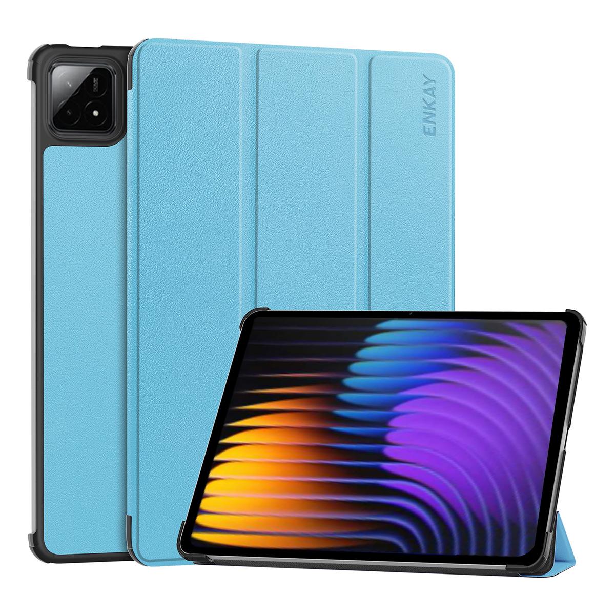 

For Xiaomi Pad 7 Pro/Xiaomi Pad 7 Trifold Stand Cover ENKAY HAT PRINCE PU Leather+PC Tablet Case E