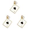 Pack of 3 Heart/Horseshoe/Dices Poker Card Pendants Accessories for Necklace and Earrings Copper Jewelry Components