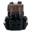 Men'S Backpack Canvas Casual Backpack Trendy Computer Bag Oil Wax Canvas With Leather Bag Trendy Street Style