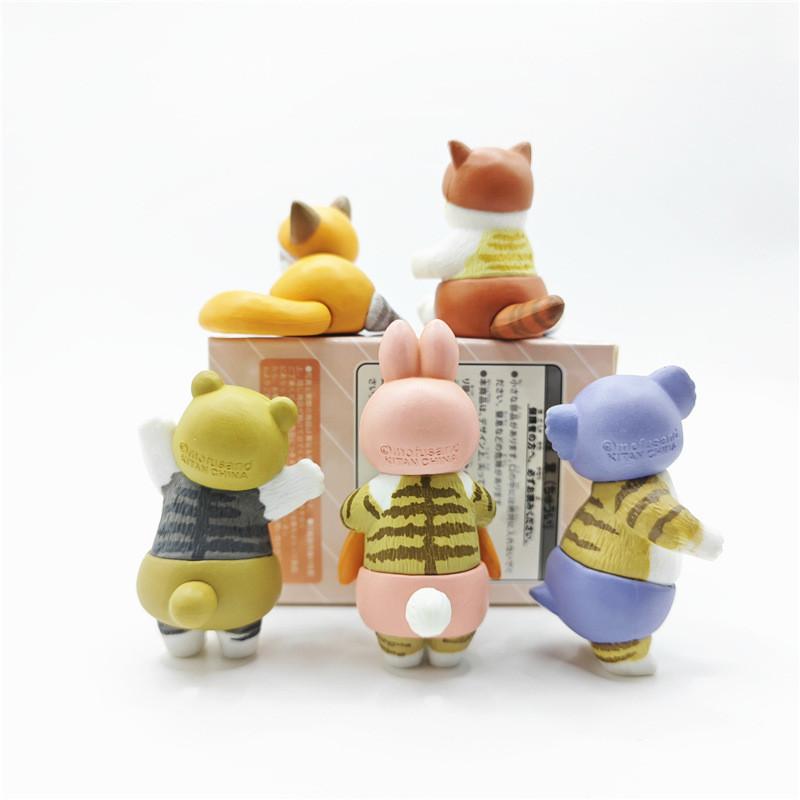 Endearing Pvc Cat Toy In Rabbit Headpiece From Cat Fortune Sandy Blind Box Series