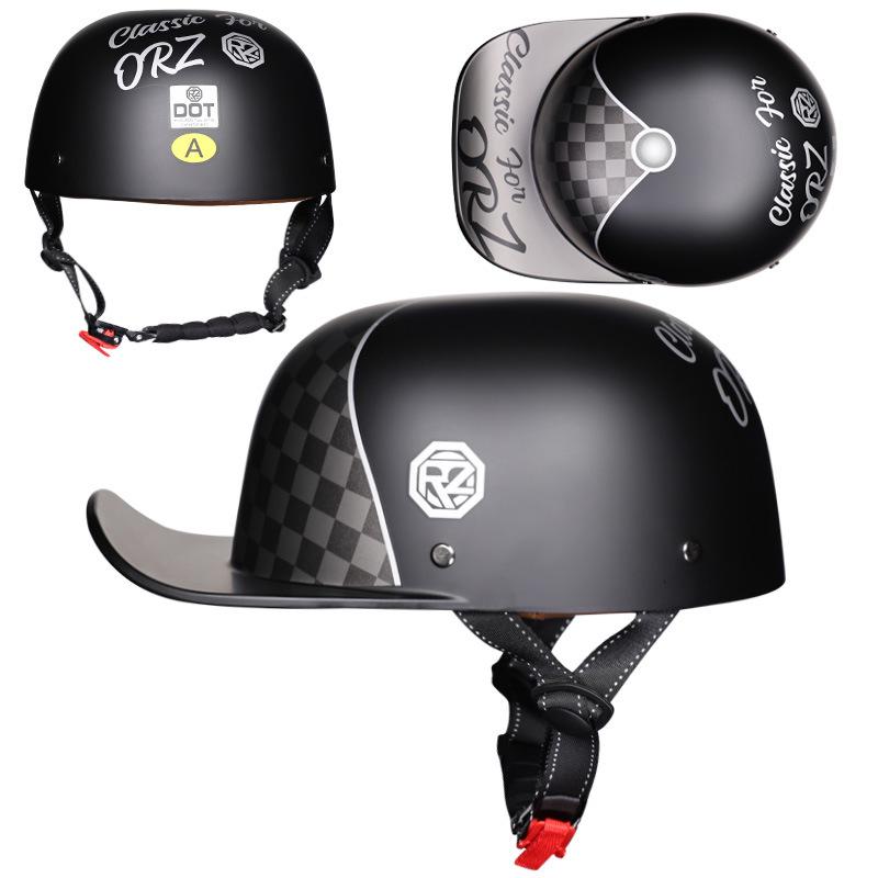 Vintage gangster personality baseball cap men and women painted helmet scoop helmet cap helmet electric car half helmet riding